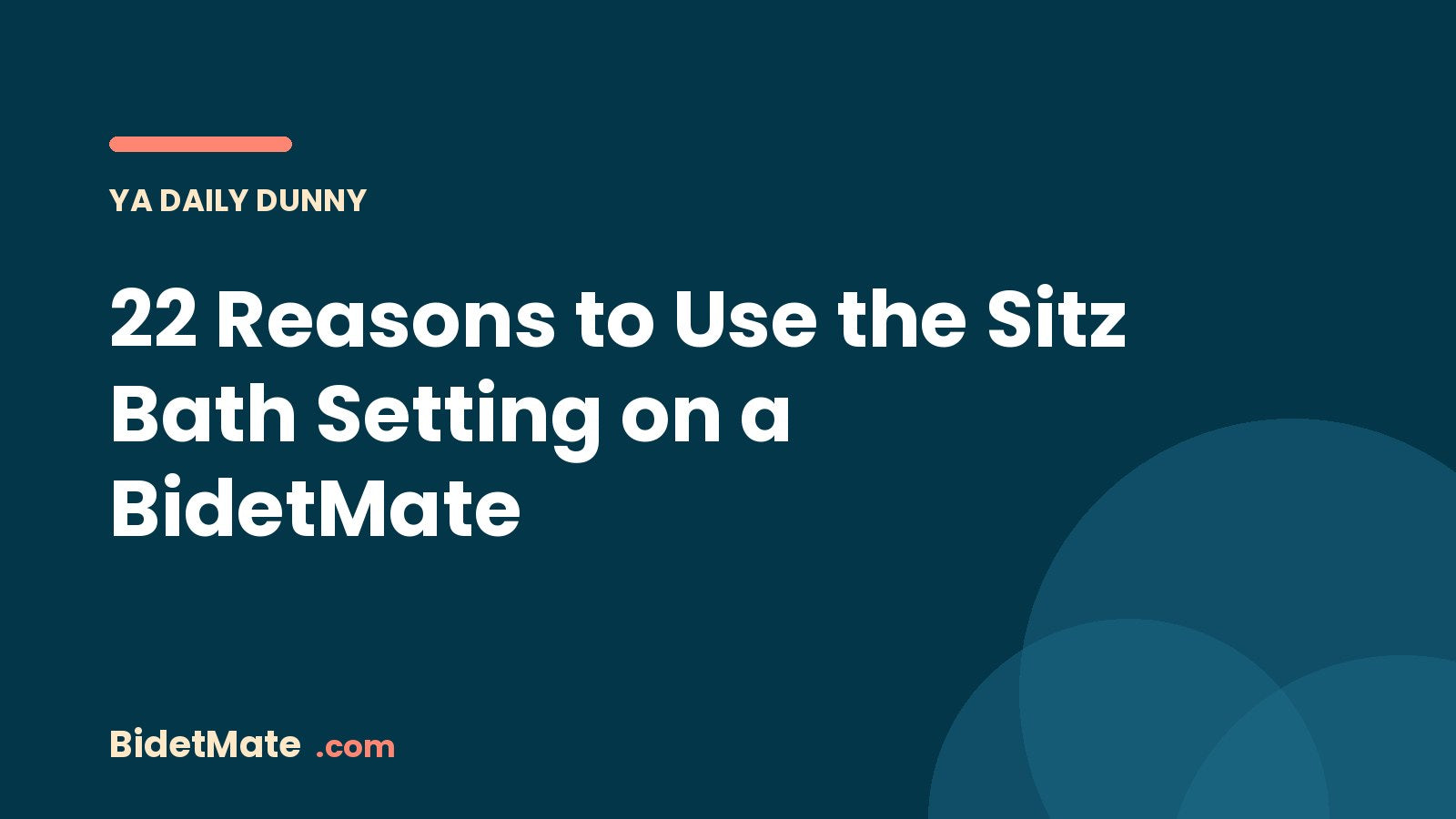 22 Reasons to Use the Sitz Bath Setting on a BidetMate