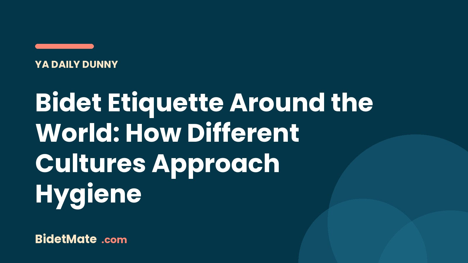 Bidet Etiquette Around the World: How Different Cultures Approach Hygiene