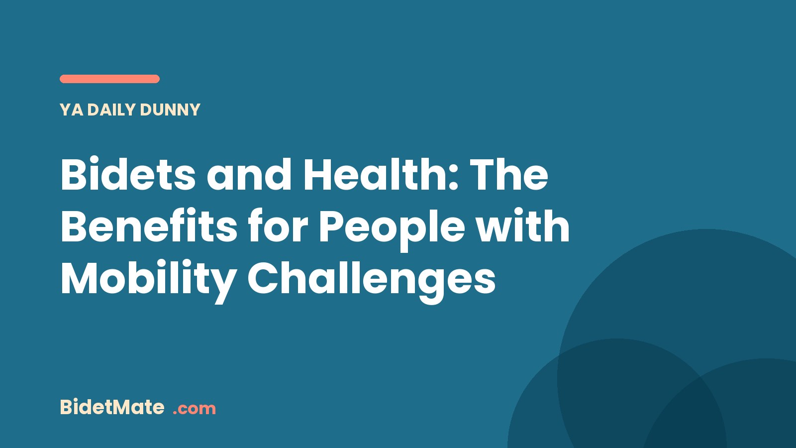 Bidets and Health: The Benefits for People with Mobility Challenges