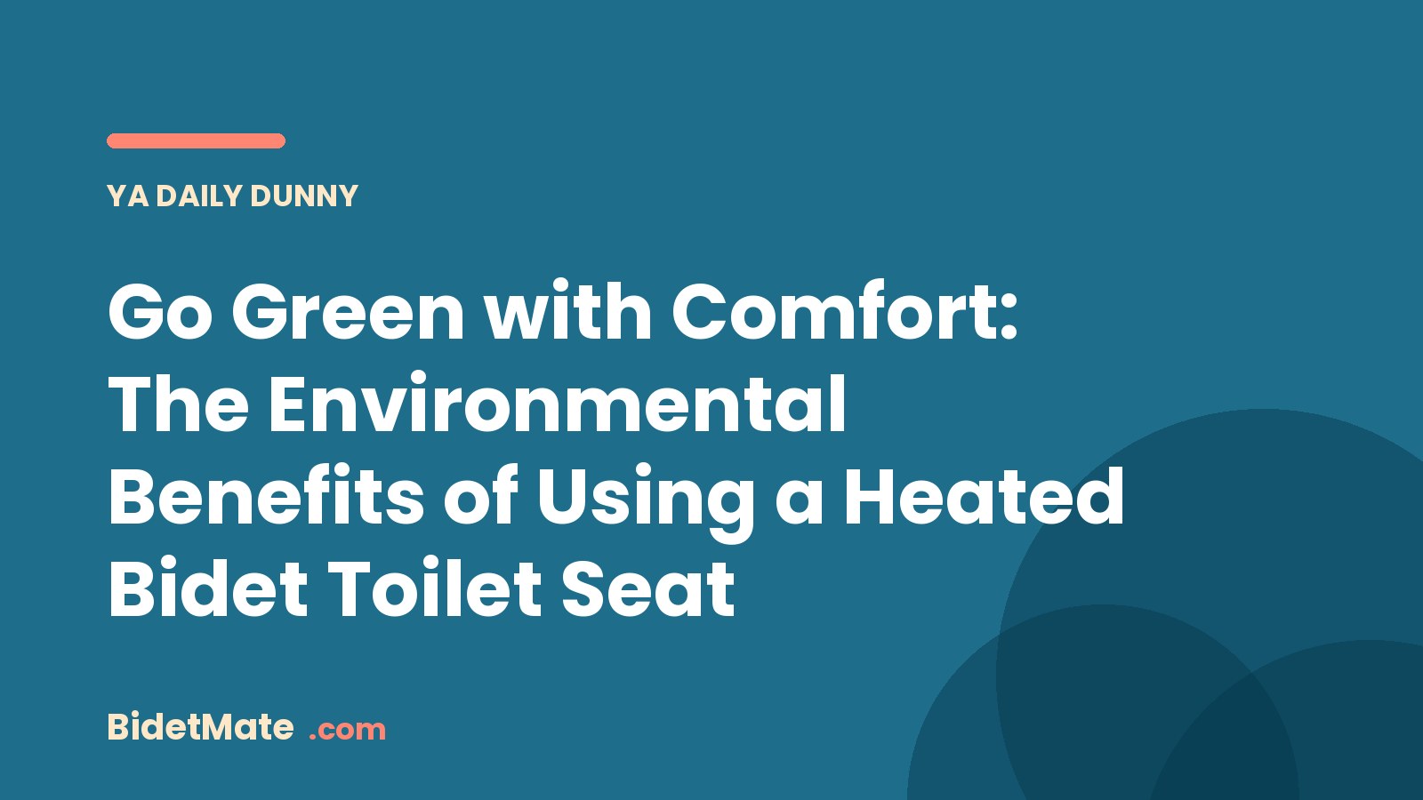 Go Green with Comfort: The Environmental Benefits of Using a Heated Bidet Toilet Seat