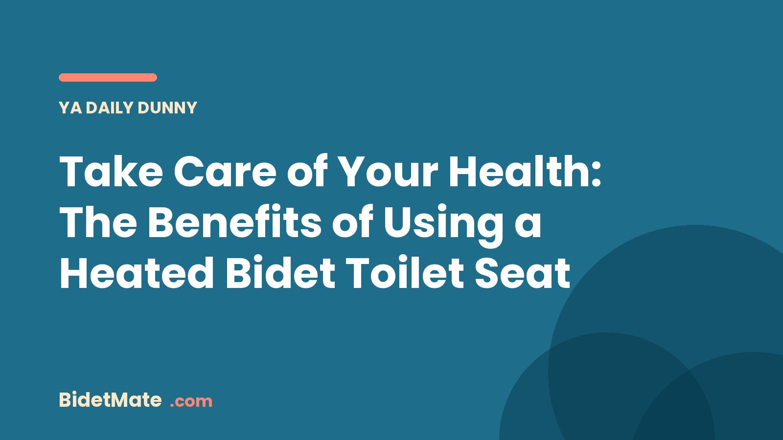 Take Care of Your Health: The Benefits of Using a Heated Bidet Toilet Seat