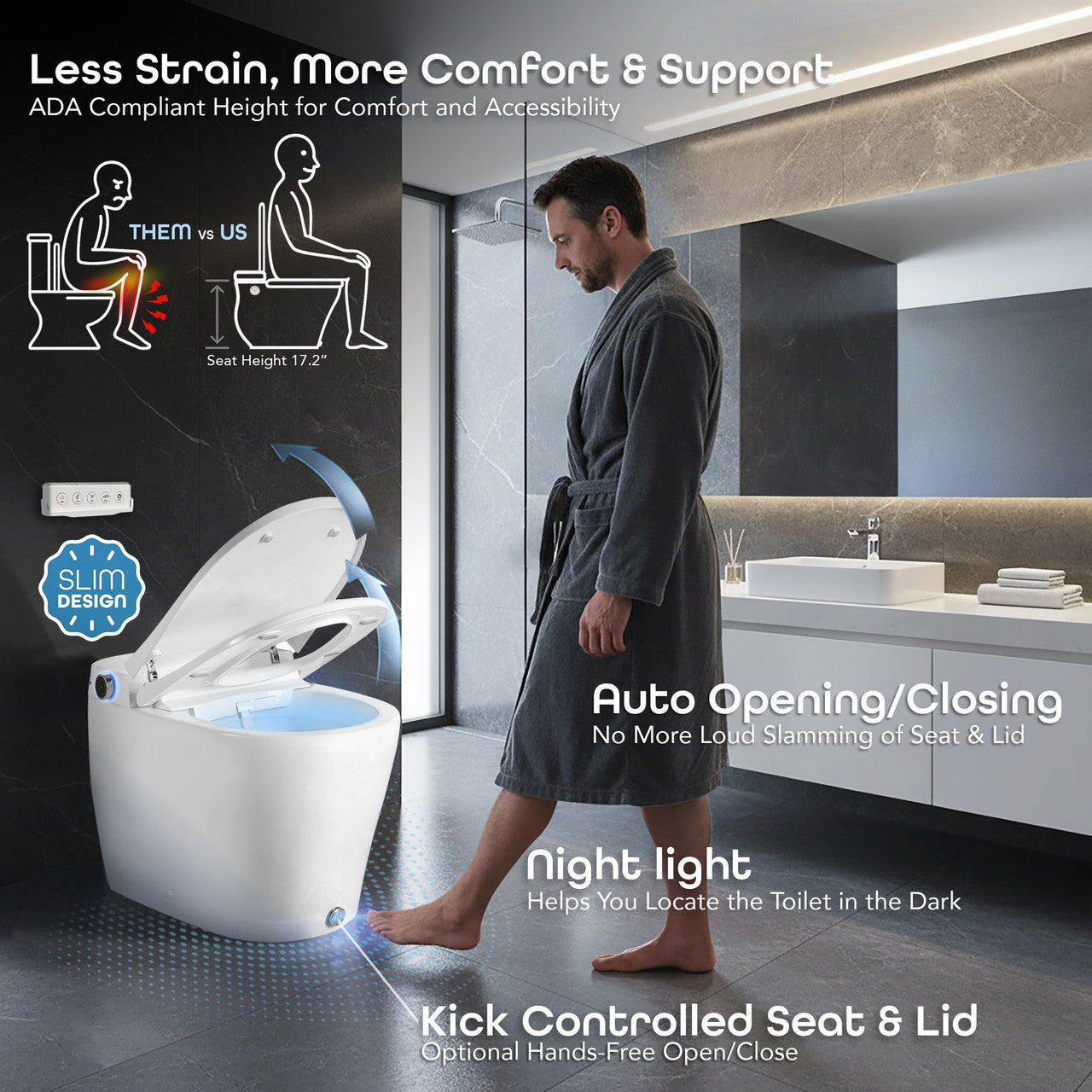 BidetMate 6000 Series integrated smart bidet toilet — shown installed in a modern bathroom (2)
