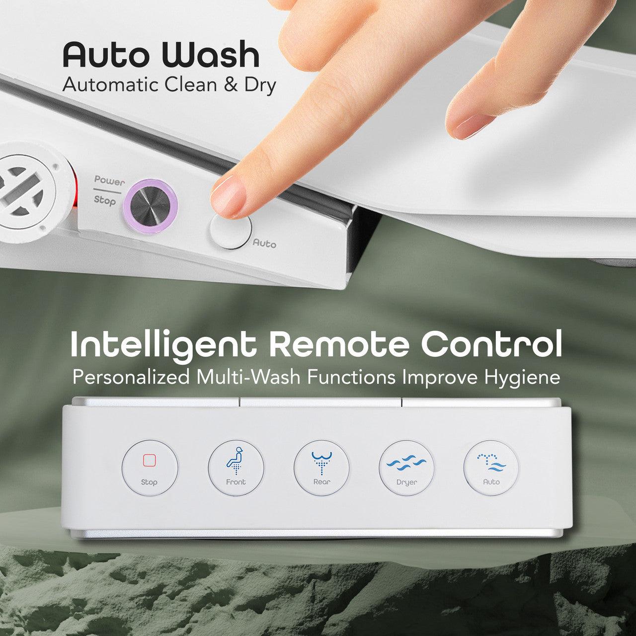 BidetMate 3500 Series electric bidet seat — wall-mounted remote control detail