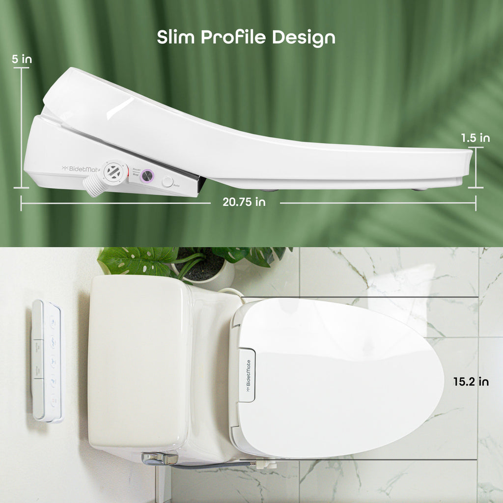 BidetMate 3500 Series electric bidet seat — slim profile side view