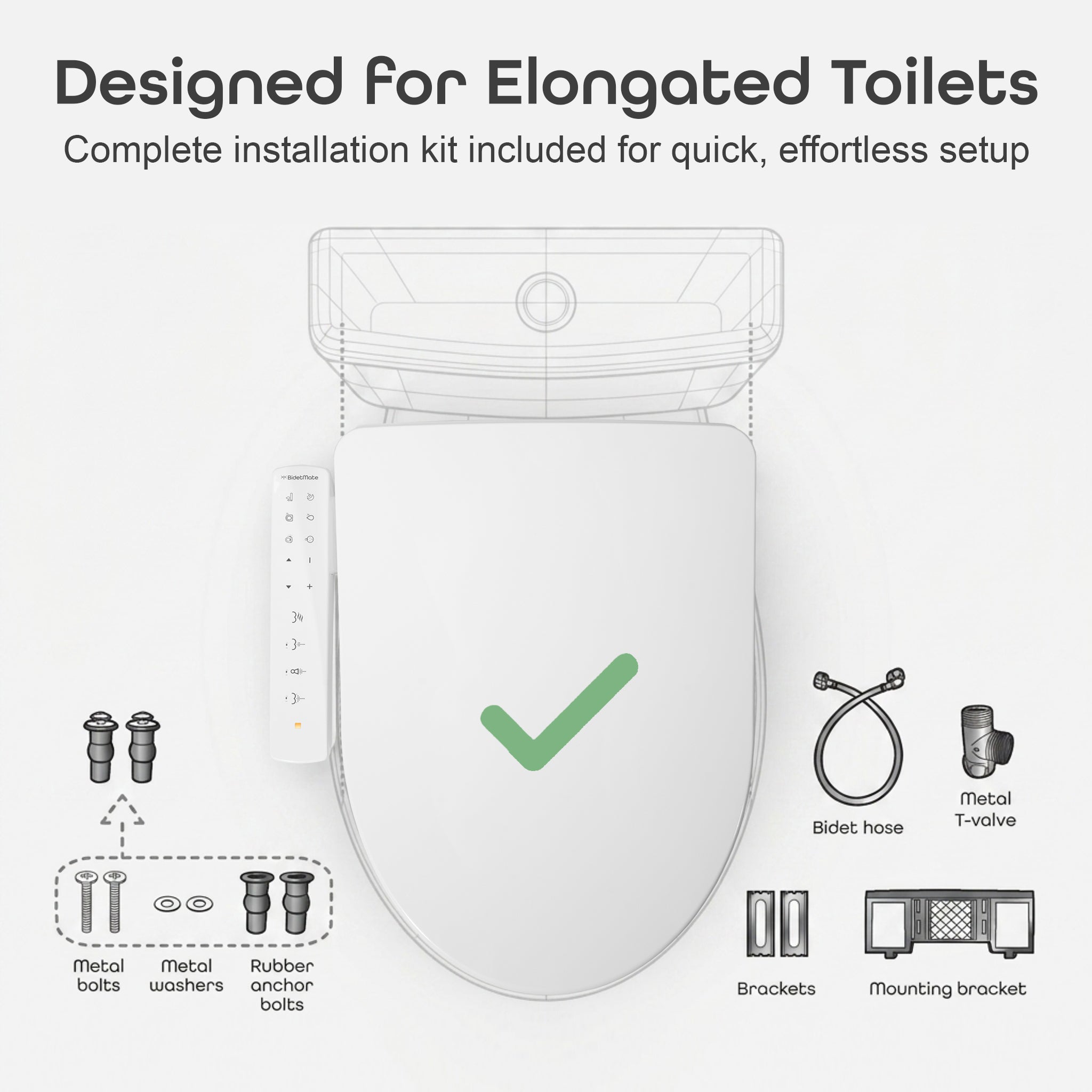 BidetMate 1500 Series electric bidet seat — hygiene and sterilization feature graphic (3)