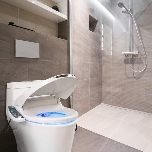 BidetMate 2000 Series electric bidet seat — shown installed in a modern bathroom
