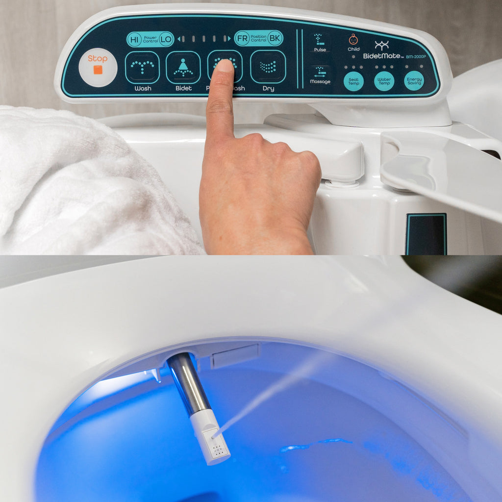 BidetMate 2000 Series electric bidet seat — LED night light detail